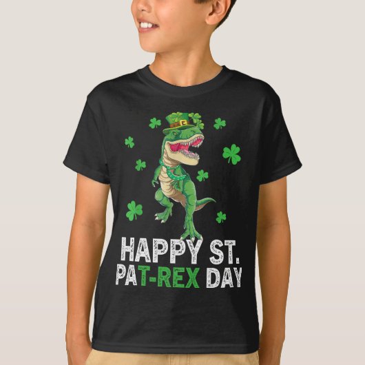 ハッピーセントパットレックスデイ恐竜トドラーSt patricks Tシャツ (正面)