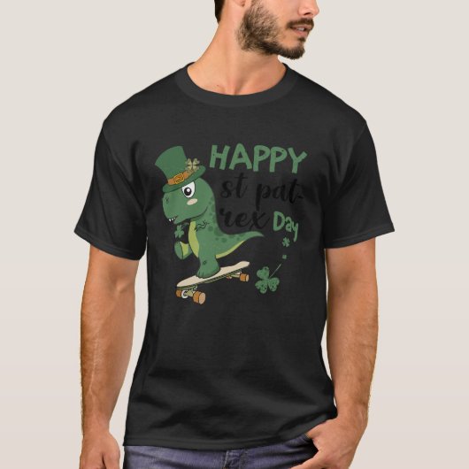 ハッピーセントパットレックスデイSt patricks恐竜幼児 Tシャツ (正面)