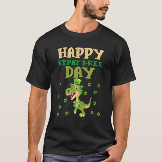 ハッピーセントパットTレックスデイディノSt patricks dayトドルズ Tシャツ (正面)
