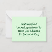 ハッピーセントパトリックのデイカード ノートカード (裏面)
