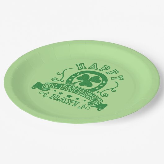 ハッピーセントパトリックのデイシャムロック ペーパープレート (アングル)