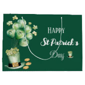 ハッピーセントパトリックのデイバルーンとシャムロック ラージペーパーバッグ (裏面)