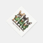 ハッピーセントパトリックのデイフランスのブルドッグ スタンダードカクテルナプキン (角)