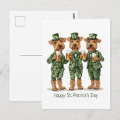 ハッピーセントパトリックのデイワイヤーキツネテリアドッグス ポストカード (正面/裏面)