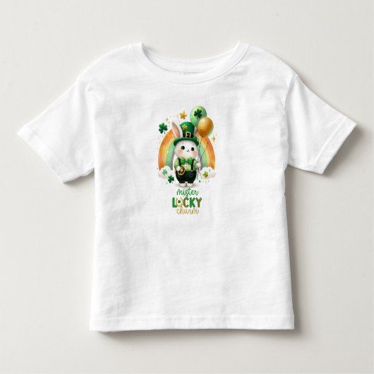 ハッピーセントパトリックの日うさぎ トドラーTシャツ (正面)