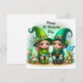 ハッピーセントパトリックの日かわいいベビー格言 シーズンカード (正面/裏面)
