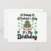 ハッピーセントパトリックの日それが私の誕生日 ポストカード (正面/裏面)