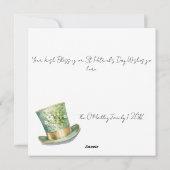 ハッピーセントパトリックの日とクローバーLeprechaun Hat シーズンカード (裏面)