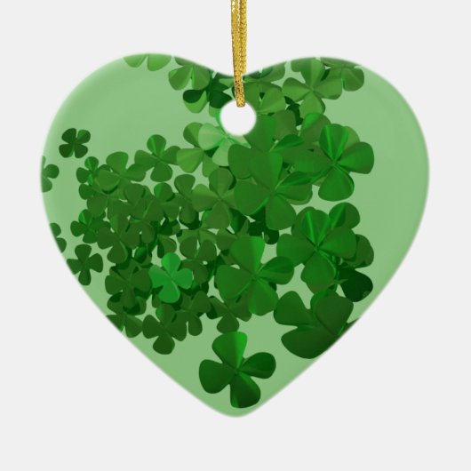 ハッピーセントパトリックの日と幸運 セラミックオーナメント (正面)
