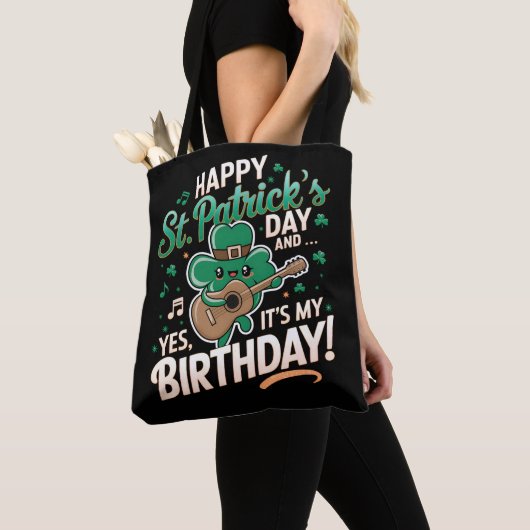 ハッピーセントパトリックの日とYesそれが私の誕生日 トートバッグ (クローズアップ)
