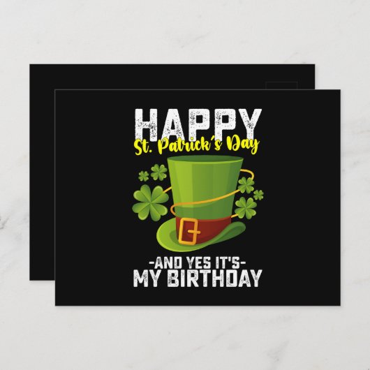 ハッピーセントパトリックの日とYesそれが私の誕生日 ポストカード (正面/裏面)