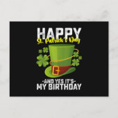 ハッピーセントパトリックの日とYesそれが私の誕生日 ポストカード (正面)