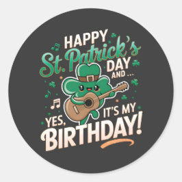 ハッピーセントパトリックの日とYesそれが私の誕生日 ラウンドシール