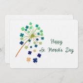 ハッピーセントパトリックの日のクローバー ノートカード (正面/裏面)