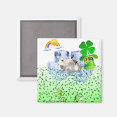 ハッピーセントパトリックの日のマグネット極性クマ マグネット (正面/裏面)