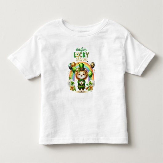 ハッピーセントパトリックの日のライオン トドラーTシャツ (正面)