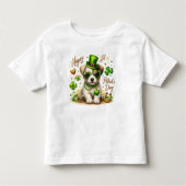 ハッピーセントパトリックの日の子犬 トドラーTシャツ (正面)
