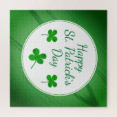 ハッピーセントパトリックの日アイリッシュグリーンシャームロック ジグソーパズル (横)
