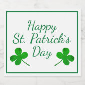 ハッピーセントパトリックの日アイリッシュグリーンシャームロック ビールラベル (シングルラベル)