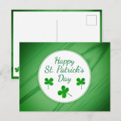 ハッピーセントパトリックの日アイリッシュグリーンシャームロック ポストカード (正面/裏面)