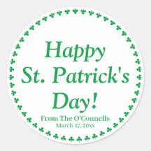 ハッピーセントパトリックの日グリーンクローバーカスタム文字