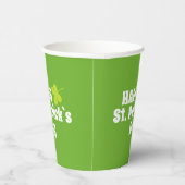 ハッピーセントパトリックの日グリーンラッキーシャムロック 紙コップ (右)