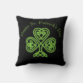 ハッピーセントパトリックの日ケルトモダンティックのシャムロック クッション (裏面)