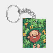 ハッピーセントパトリックの日シャムロックアクリルキーチェーン キーホルダー (正面左)