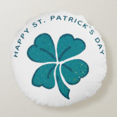ハッピーセントパトリックの日シャムロッククローバー ラウンドクッション (裏面)