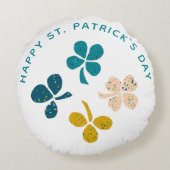 ハッピーセントパトリックの日シャムロッククローバー ラウンドクッション (裏面)