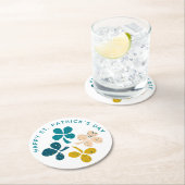 ハッピーセントパトリックの日シャムロッククローバー ラウンドペーパーコースター (インサイチュ)