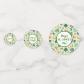 ハッピーセントパトリックの日シャムロック紙コースター コンフェッティ (正面)