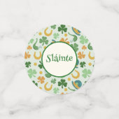 ハッピーセントパトリックの日シャムロック紙コースター コンフェッティ (スモール正面)