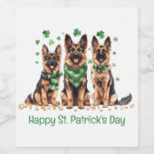 ハッピーセントパトリックの日ドイツの羊飼い犬 ワインラベル (シングルラベル)