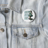 ハッピーセントパトリックの日ピンナップガールとシャムロック 缶バッジ (インサイチュ)