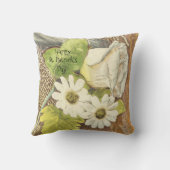 ハッピーセントパトリックの日ホワイトグリーンブラウンフローラ クッション (裏面)