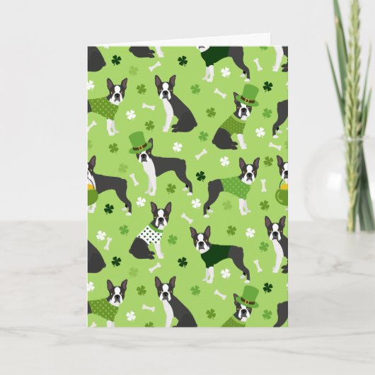 ハッピーセントパトリックの日ボストンテリア シーズンカード (正面)