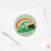 ハッピーセントパトリックの日ポット金ゴールドとレインボー ラウンドシール (封筒)