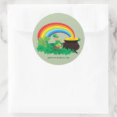 ハッピーセントパトリックの日ポット金ゴールドとレインボー ラウンドシール (バッグ)