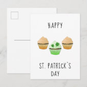 ハッピーセントパトリックの日マフィンとシャムロック ポストカード (正面/裏面)