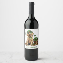 ハッピーセントパトリックの日ラブラドールレトリエバードッグ ワインラベル