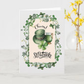 ハッピーセントパトリックの日レプレシャンハットグリーンビール カード (黄色い花)