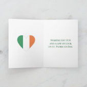 ハッピーセントパトリックの日漫画ピエロカード サンキューカード (内部)