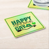 ハッピーセントパトリックの日66592 スクエアペーパーコースター (アングル)