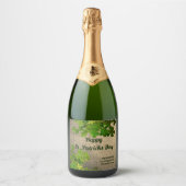 ハッピーセントパトリックの日、アイルランドのシャムロック スパークリングワインラベル (正面)