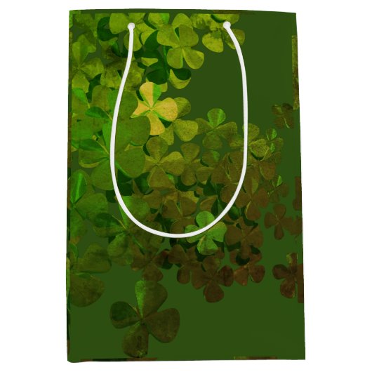 ハッピーセントパトリックの日、アイルランドのシャムロック ミディアムペーパーバッグ (正面)