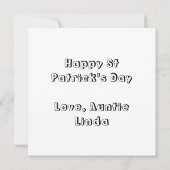 ハッピーセントパトリックの日 | カラーリングページ 招待状 (裏面)