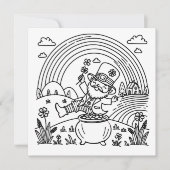 ハッピーセントパトリックの日 | カラーリングページ 招待状 (正面)