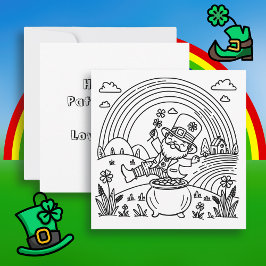 ハッピーセントパトリックの日 | カラーリングページ 招待状