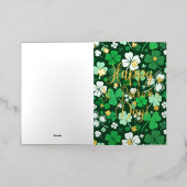 ハッピーセントパトリックの日 箔グリーティングカード (外側レイダウン)